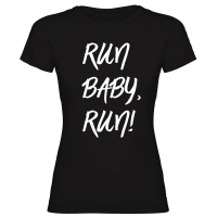 Camiseta RUN BABY RUN! mujer negro by TZOR